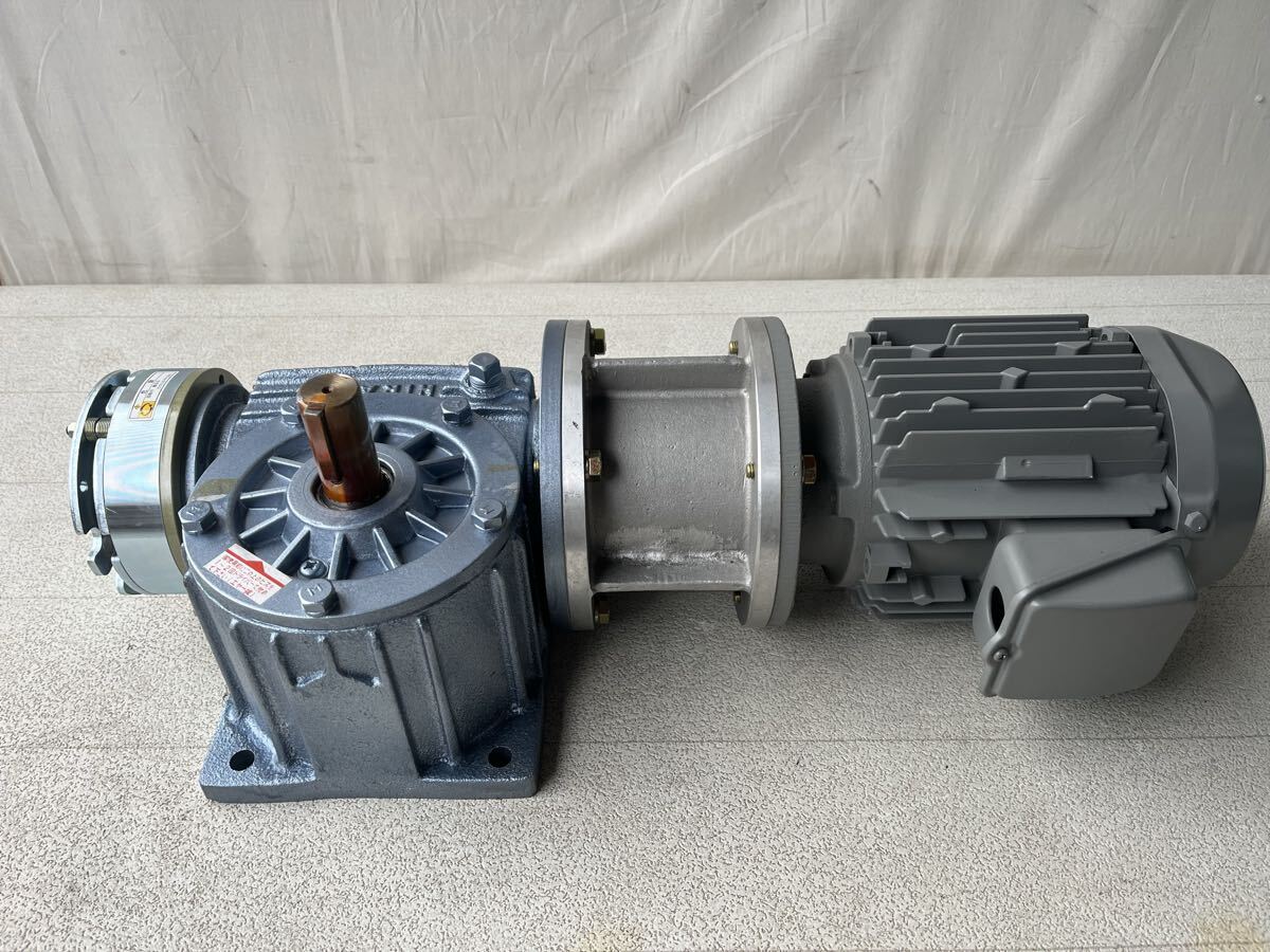 平井減速機製作所 2BA型減速機 HITACHI モーター 0.4KW VTFO-K 4P 本体重量約29kg 