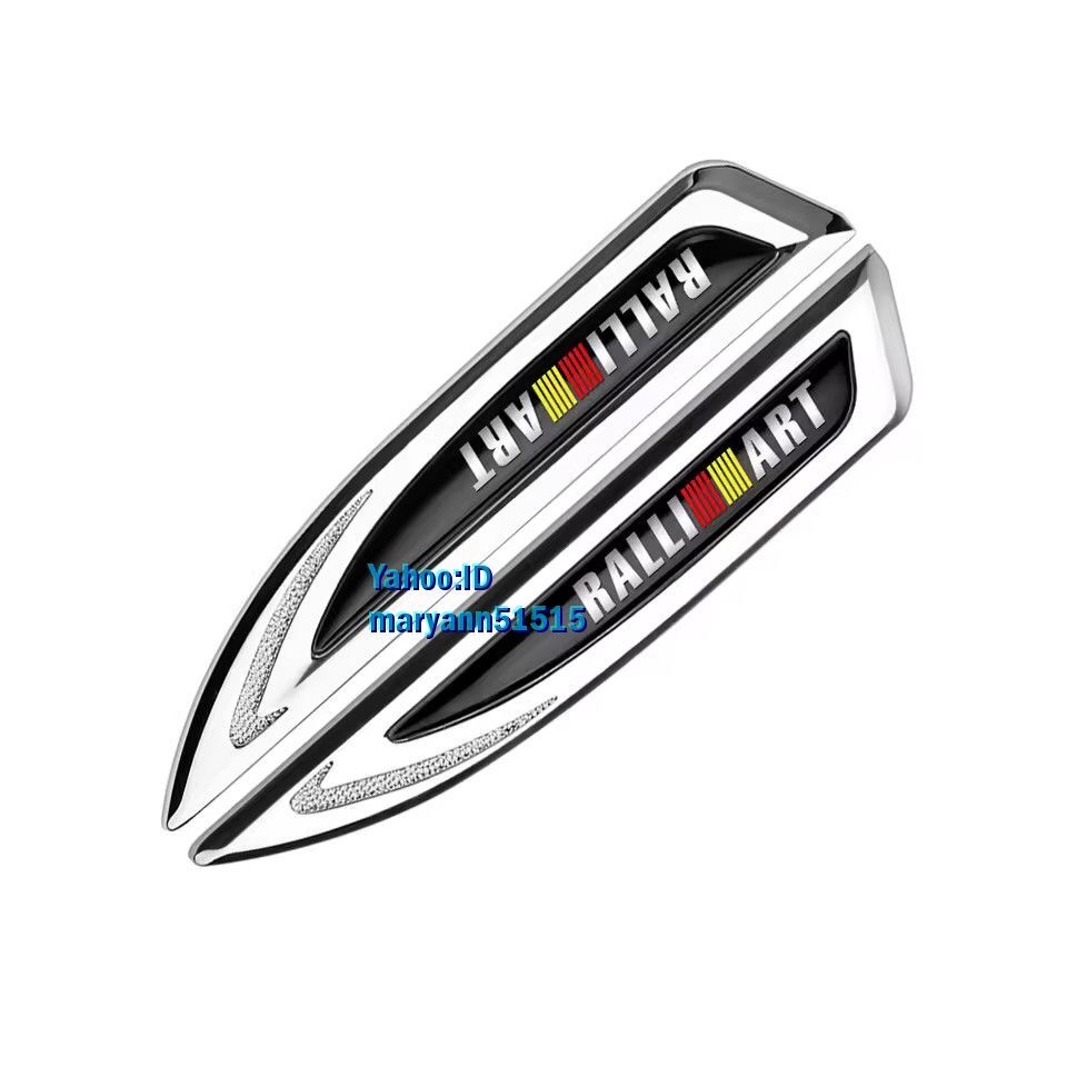 RALLIART サイド メタル エンブレム フェンダー等に♪ ラリーアート 三菱 MITSUBISHI ランサー パジェロ ギャラン アウトランダー コルト