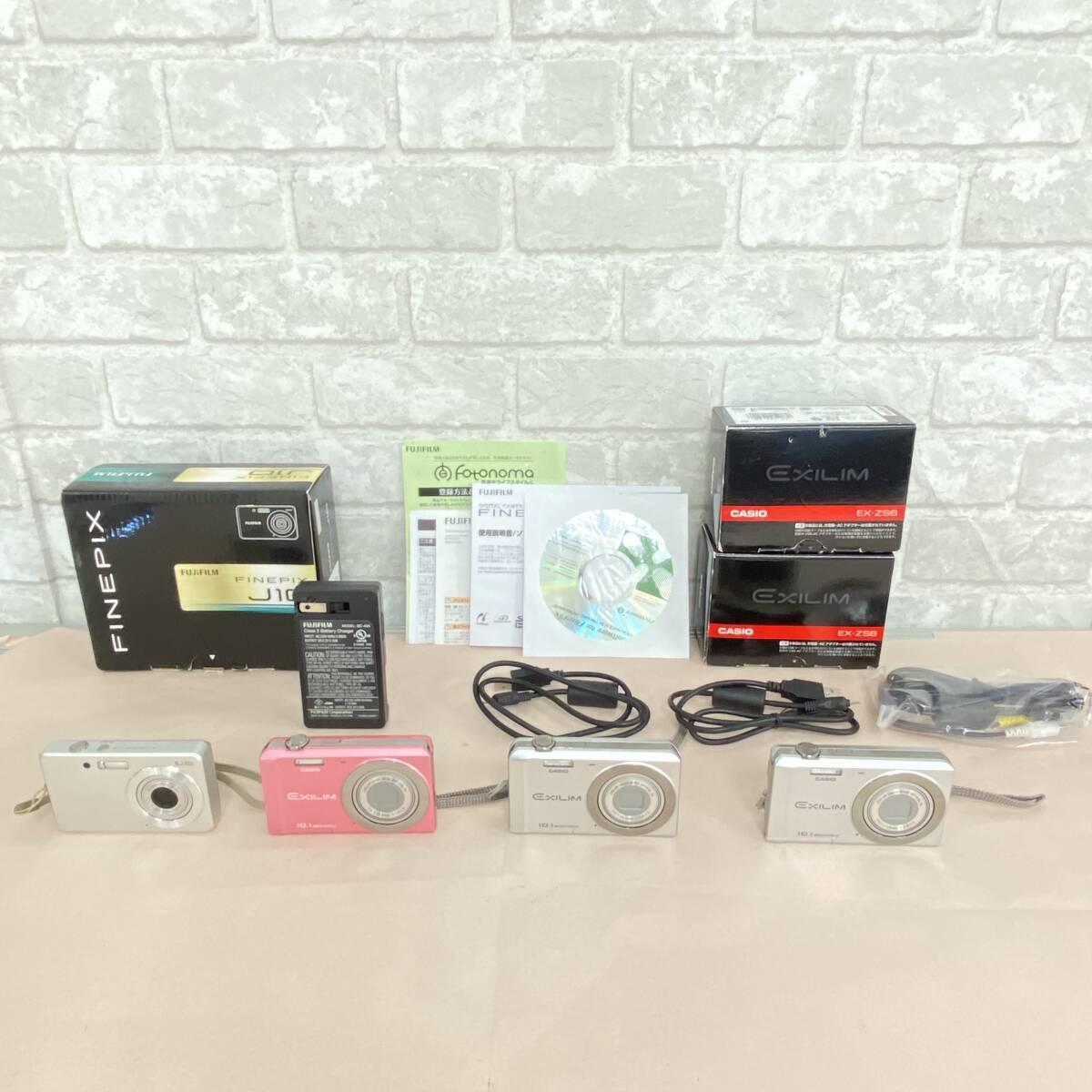 『F22』4台通電確認済み/動作未確認　デジカメ　カシオ:エクシリムｘ3 EX-ZS6 /富士フイルム:ファインピクス J10 一部付属品あり 現状品