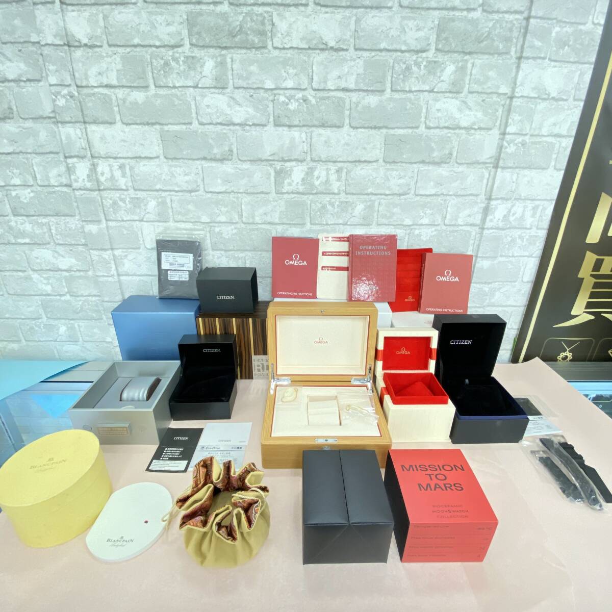 『Z3』時計 BOX　まとめ　オメガｘ3/シチズンｘ2/ロジェ・ジュブイ イージーダイバー？/ブランパン　冊子・保証書・箱・ラバーバンド 現状