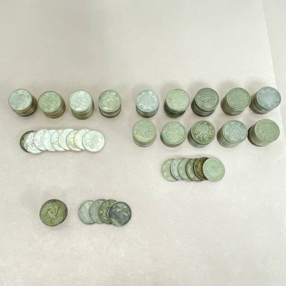 『KG12』銀貨　総額面￥16.900-　旧100円ｘ169枚（稲穂ｘ106/オリンピックｘ49/鳳凰ｘ14）記念硬貨　古銭　コレクターズ品　現状品