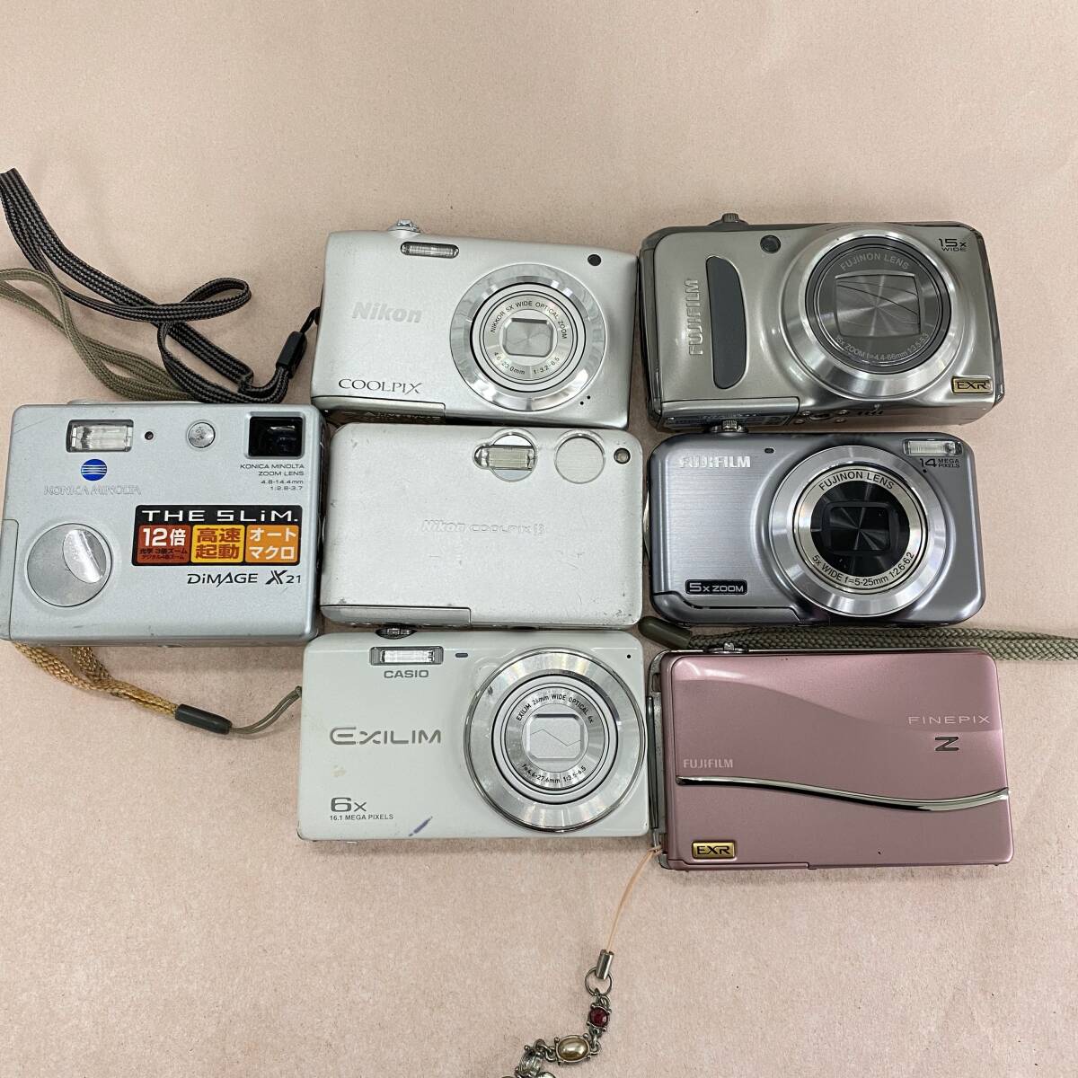 『ON15』1台通電確認済み/動作未確認　デジカメ　ニコン:クールピクスｘ2/富士フイルム:ファインピクスｘ3/カシオ/コニカミノルタ　 現状品