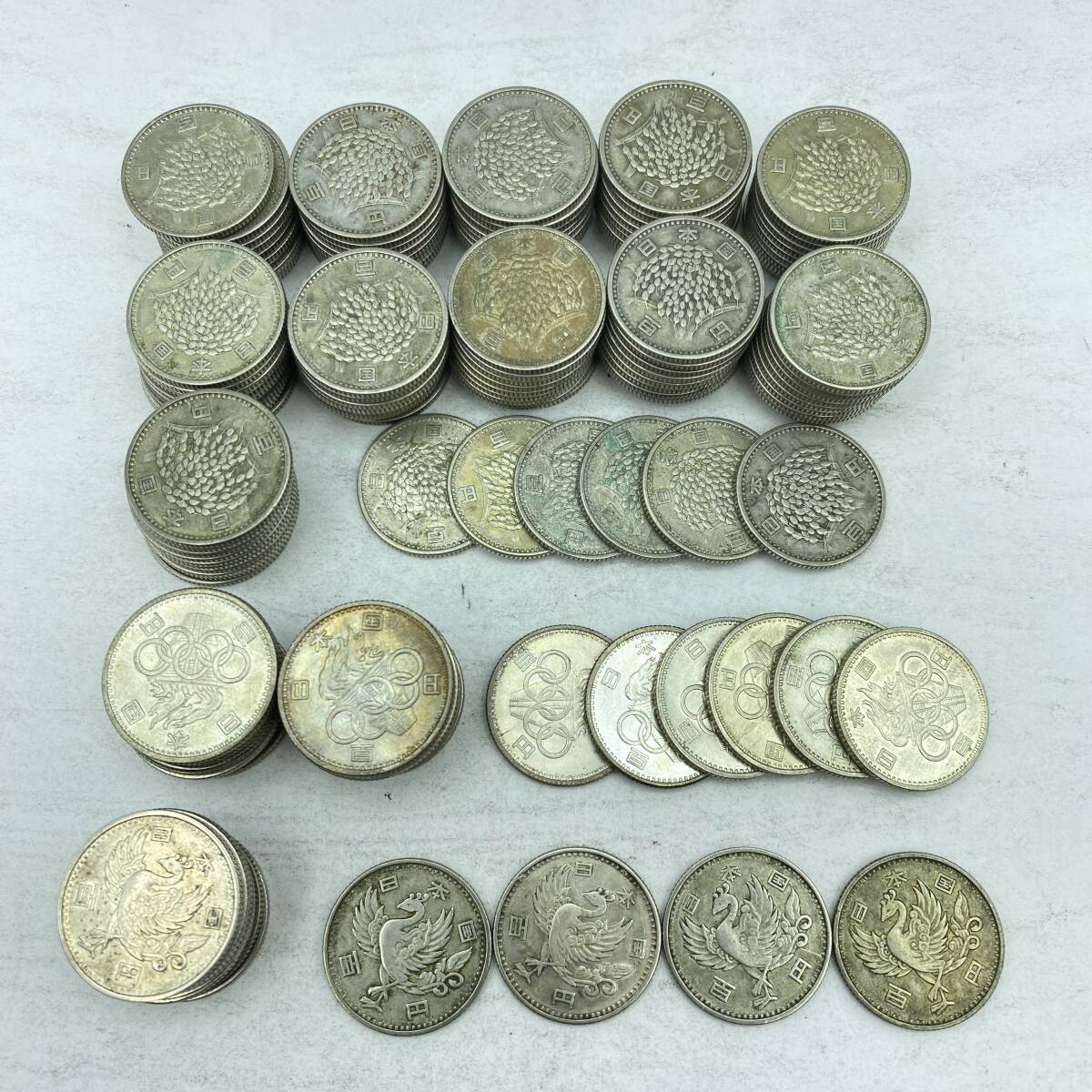 『ON4』銀貨　総額面￥15.600-　旧100円ｘ156（稲穂ｘ116/オリンピックｘ26/鳳凰ｘ14）記念硬貨　古銭　コレクターズ品　現状品