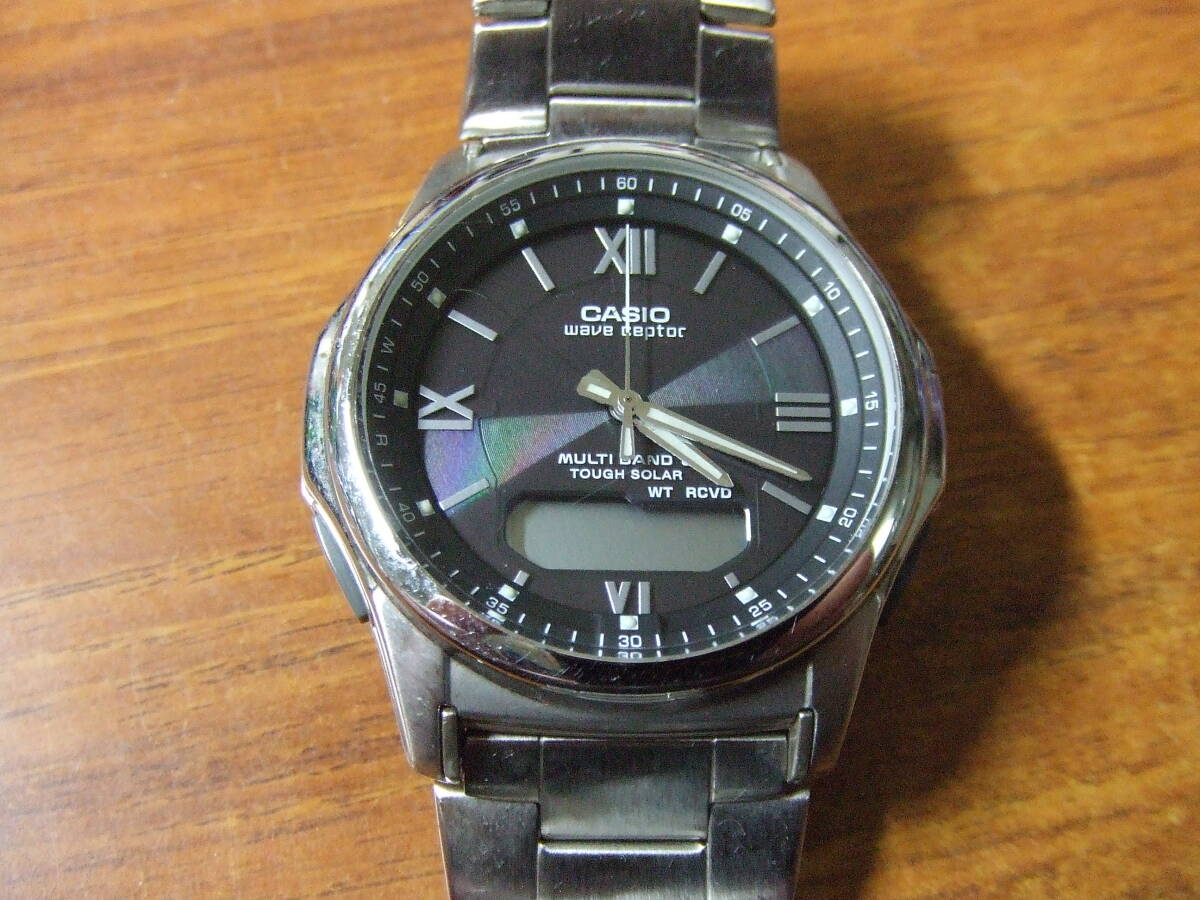 U489　 CASIO カシオ WAVE CEPTOR WVA-M630 メンズ ソーラー 　腕時計　中古　未確認　現状　ジャンク