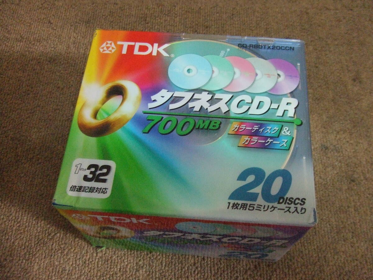 U546　未使用！ TDK CD-R 20Pack 20枚組 タフネスCD-R 700MB データ用 CD-R80TX20CCN 1～32倍速