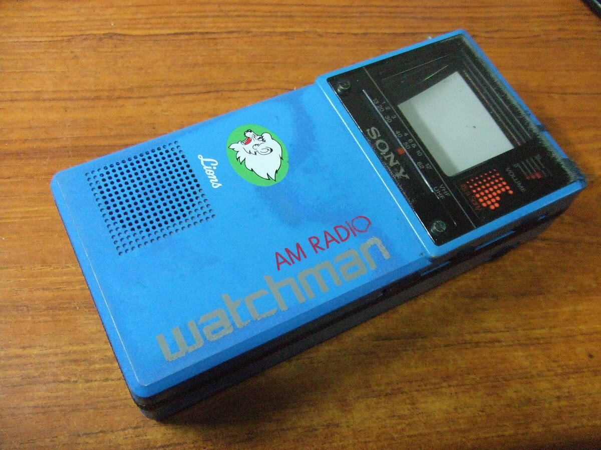 U643 SONY ソニー WATCHMAN ウォッチマン FD-25 AMラジオ ポータブルテレビ LIONS 西武ライオンズ 中古 本体　未確認 現状　ジャンク