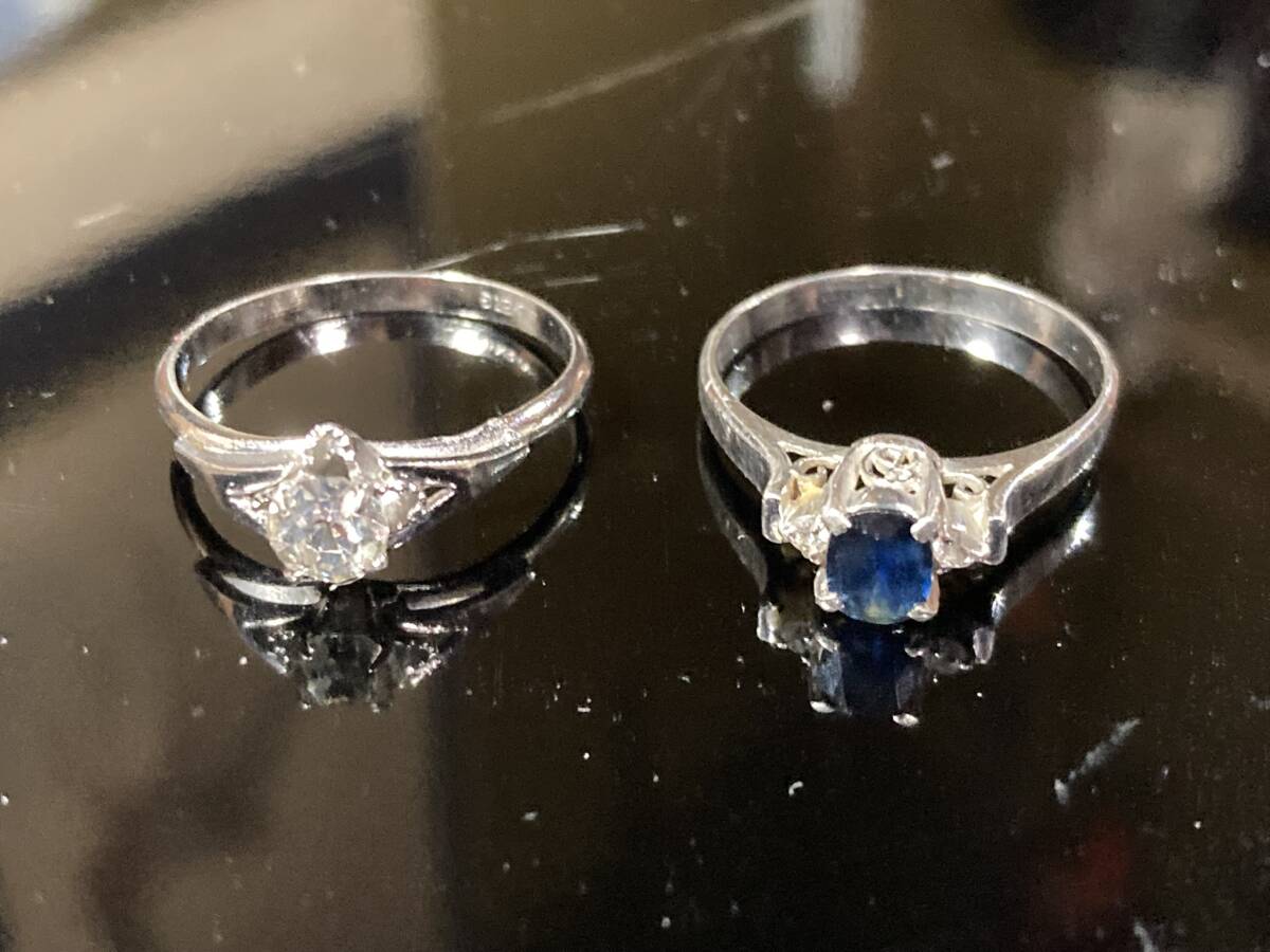 宝石　貴金属 アクセサリー、二点　サワィヤ.プラチナ　ダイヤモンド.シルバー　指輪　重さ【2.8gサワィヤ】【シルバー1.1g】