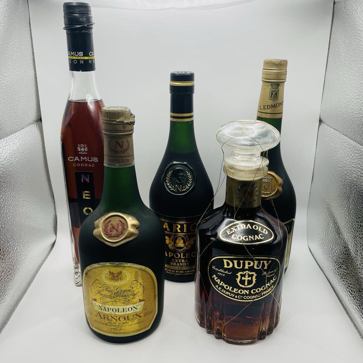 ブランデー 5点セット まとめ売り マリオン レドモンド デュピュイ ナポレオン アルヌー コニャック カミュ ネオン 