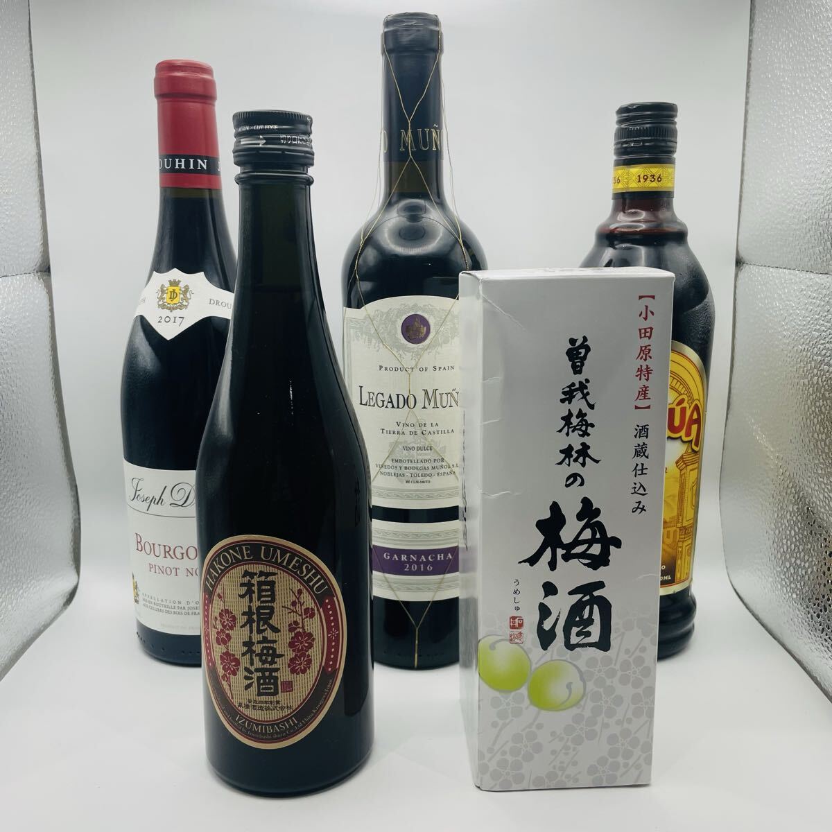 ワイン 5点セット まとめ売り ブルゴーニュ・ピノ・ノワール レガード・ムニョス ガルナッチャ 箱根梅酒 曽我梅林の梅酒 カルアミルク 