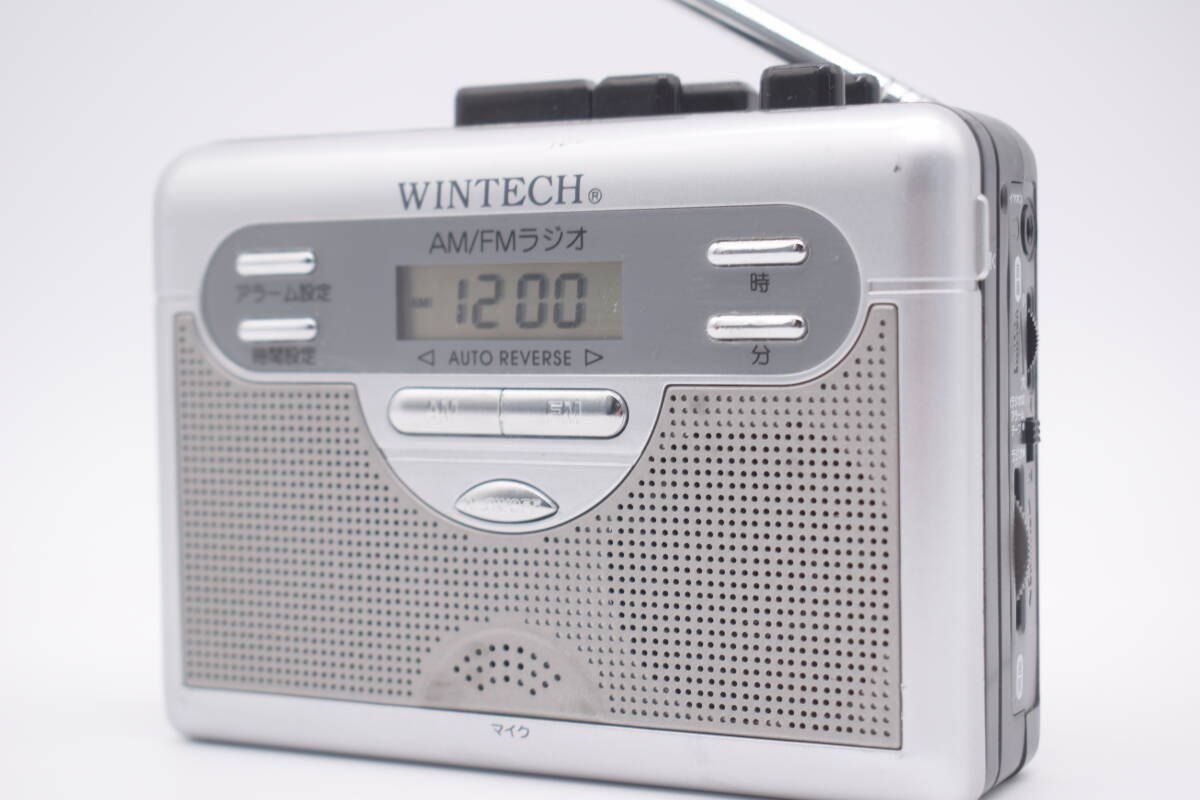 【美品】【動作品】WINTECH/ウィンテック PCT-11R2 ラジオ付きテープレコーダー カセットプレーヤー オートリバース再生機能 昭和レトロ