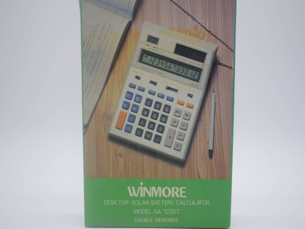 【未使用】WINMORE/ウィンモア SA-122OT 電卓 DESK TOP SOLAR/デスクトップソーラー BATTERY CALCULATOR/カルキュレーター 文具 計算機 