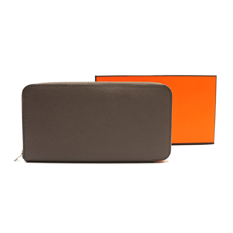 23589 HERMES【エルメス】アザップロング シルクイン □R刻 2014年製造 ラウンドファスナー 長財布 ウォレット【ジャンク品】
