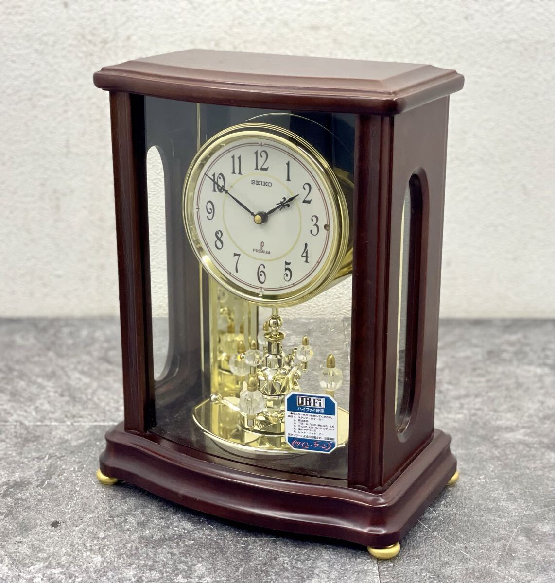 動作品■SEIKO PREMIUM セイコー プレミアム BY421B 置時計 置き時計 クォーツ リズム時計 アンティーク■兵庫県姫路市から d2 26-673