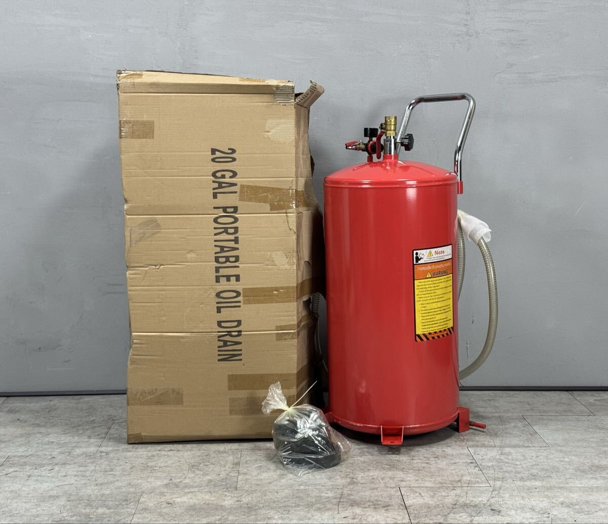 動作品■ポータブルオイルドレイン 20ガロン 廃油受け オイルタンク ドレン 自動車整備 整備工場■兵庫県姫路市から A25-046