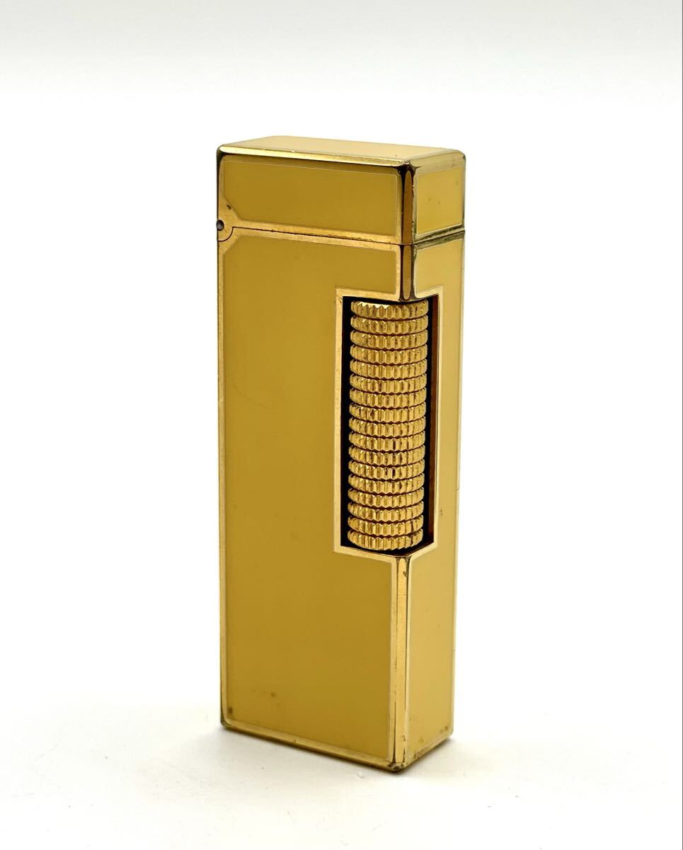 着火未確認■dunhill ダンヒル ライター ガスライター ローラー式 スイス製 イエロー 喫煙具 喫煙グッズ■兵庫県姫路市から 26-645