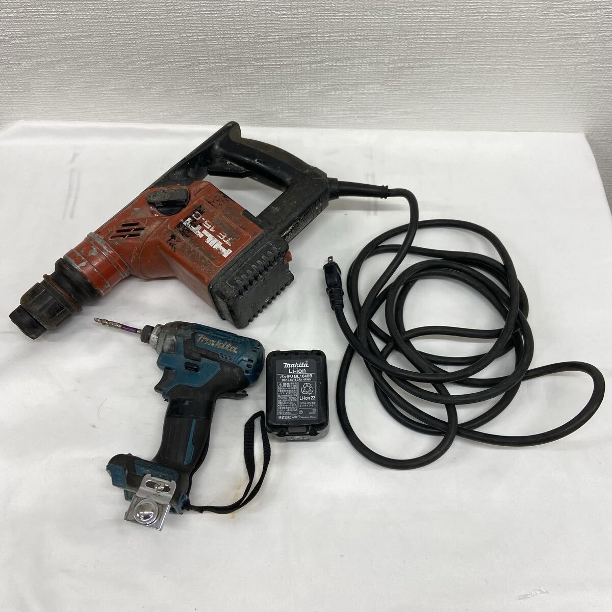 ヒルティ HILTI TE 15-C ハンマドリル / マキタ makita TD111D 充電式インパクトドライバー / バッテリ BL1040B Li-ion 全て完全動作品