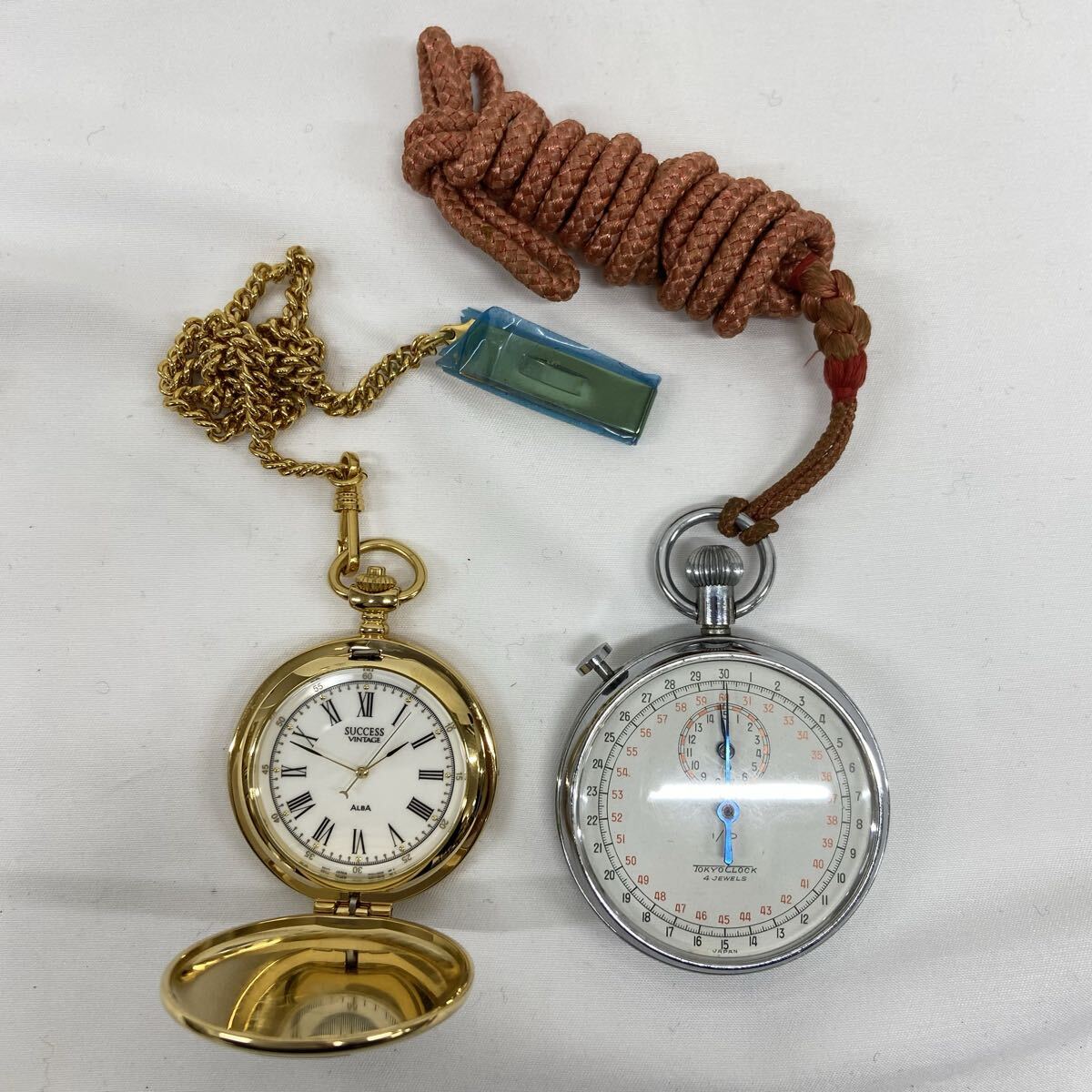 懐中時計 手巻き ALBA 130111 / TOKYO CLOCK 4 JEWELS 動作未確認