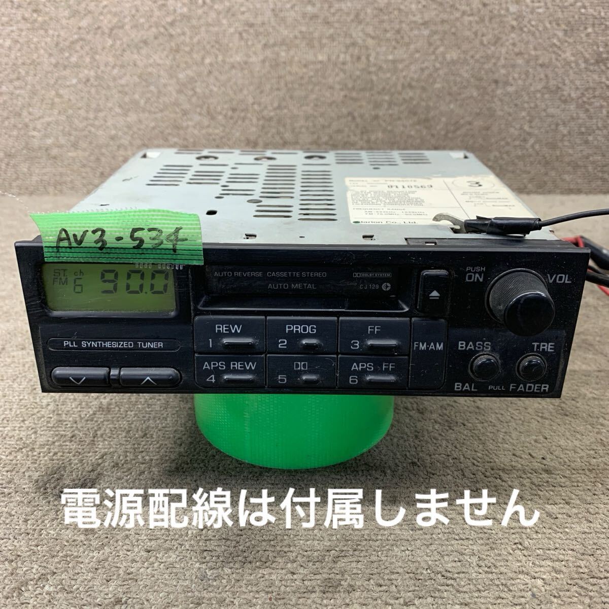 AV3-534 激安 カーステレオ 日産 clarion PN-9407E 0110569 カセットデッキ FM/AM オーディオ 旧車 本体のみ 簡易動作確認済み 中古現状品