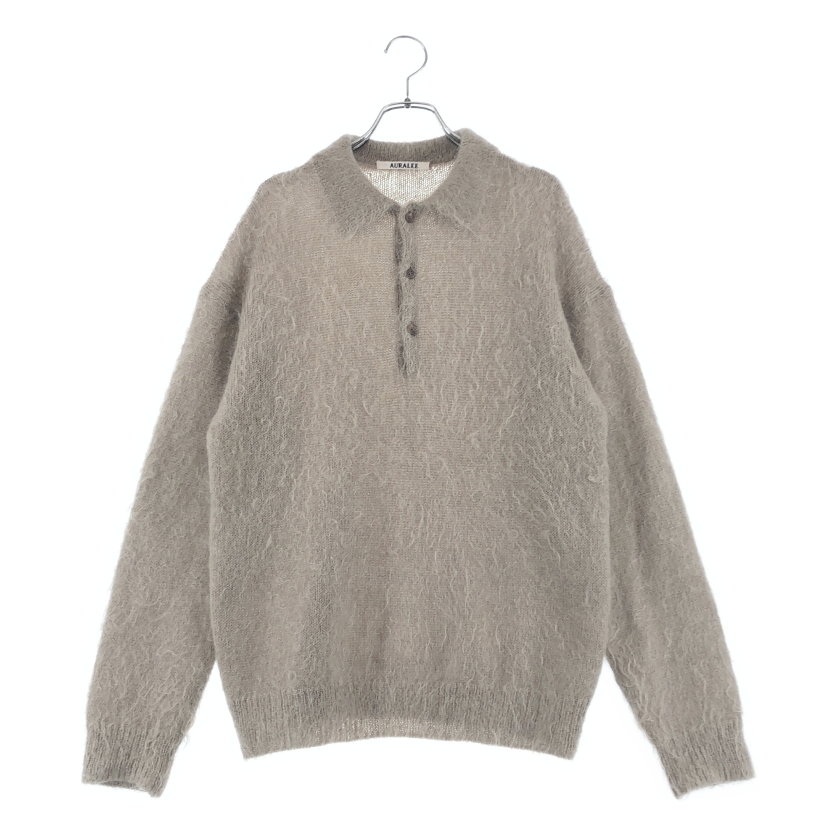 AURALEE / オーラリー BRUSHED SUPER KID MOHAIR KNIT POLO / モヘヤ ウール ポロ ニット