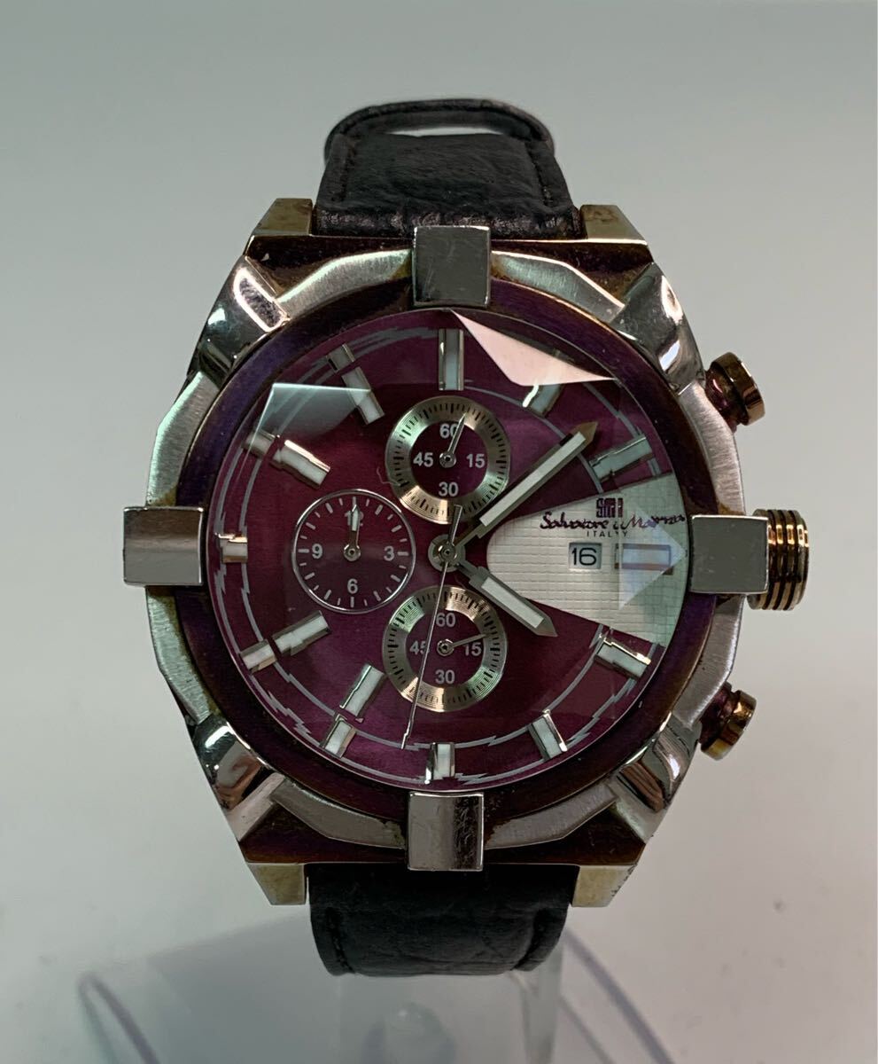 1円スタート 20944 Salvatore Marra サルバトーレマーラ 腕時計 クロノグラフ デイト クォーツ GD-SM1000 メンズ腕時計 