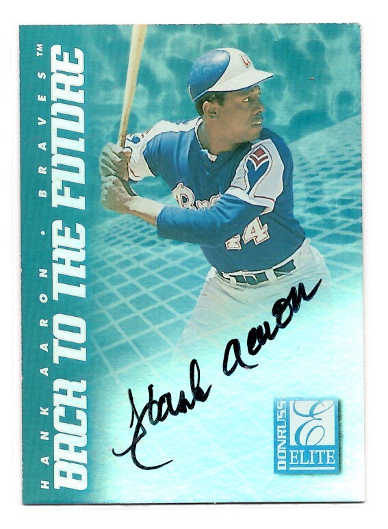 超レア！MLB 1998 Donruss ERITE Back To The Future Autographs Hank Aaron/Jose Cruz Jr. ハンク・アーロン シリアルNo.0001/500
