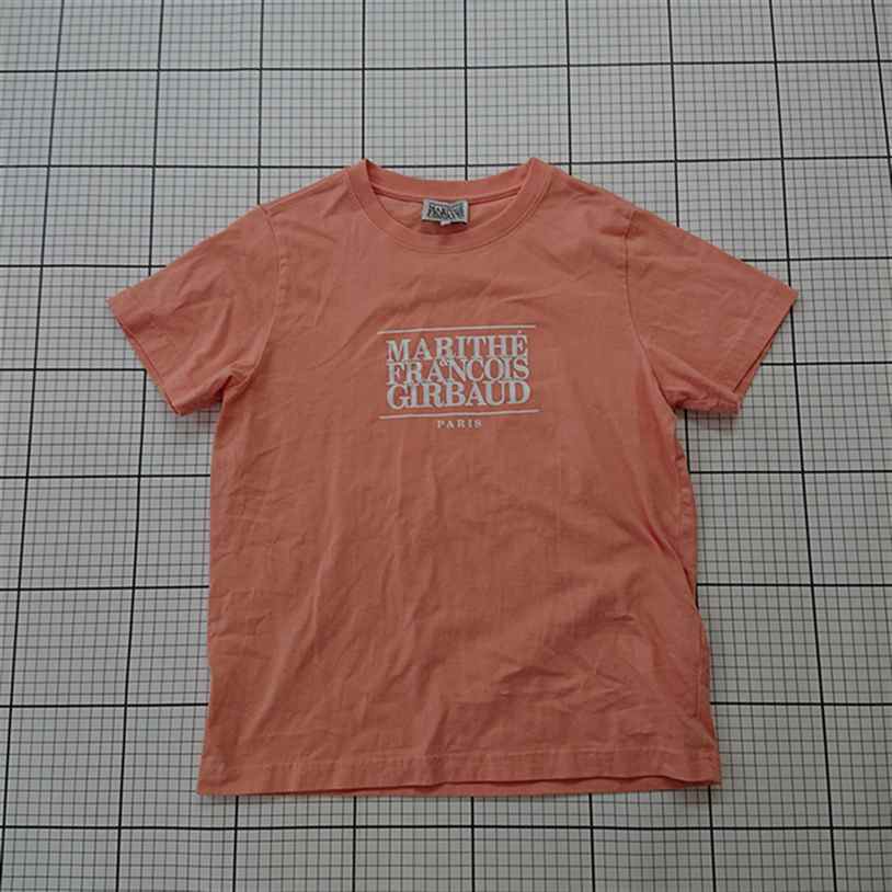 ◇ ⊂ マリテフランソワジルボー MARITHE FRANCOIS GIRBAUD MG24CTS102 ロゴTシャツ メンズ Mサイズ ピンク系 E