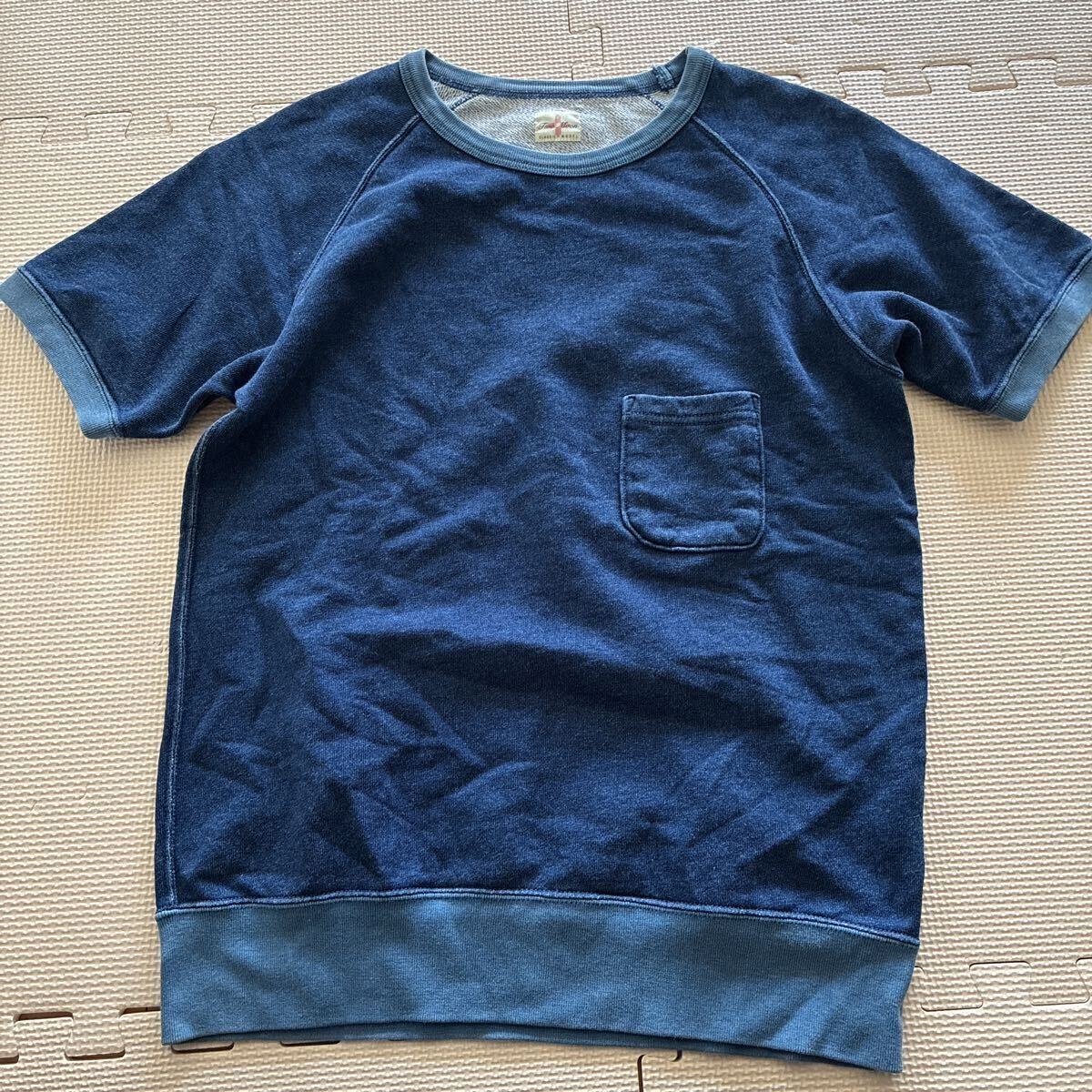 【Two Moon】トゥームーン インディゴ半袖スウェット 10198INDIGO ラグラン サイズ38 S~M程度 インディゴ