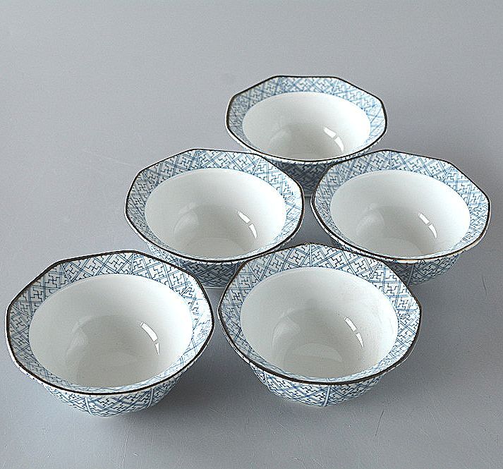 小鉢 5個セット 8角卍格子 和心 φ12ｃｍ