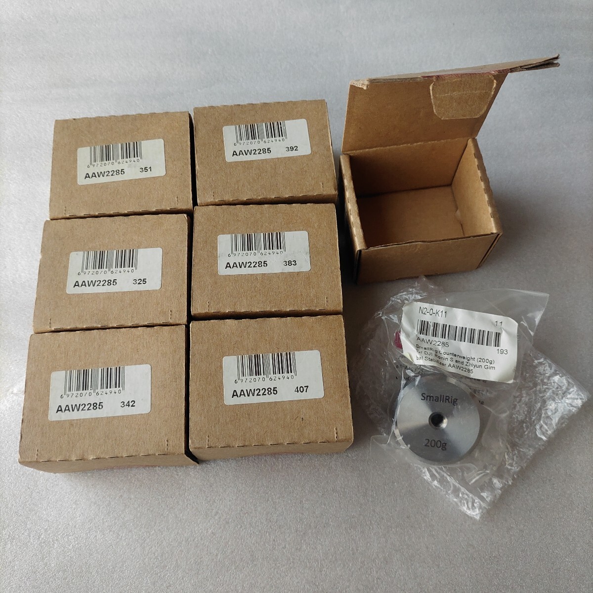 7個セット 1個開封済み SmallRig DJI ジンバルスタビライザー用カウンターウェイト 200g AAW2285
