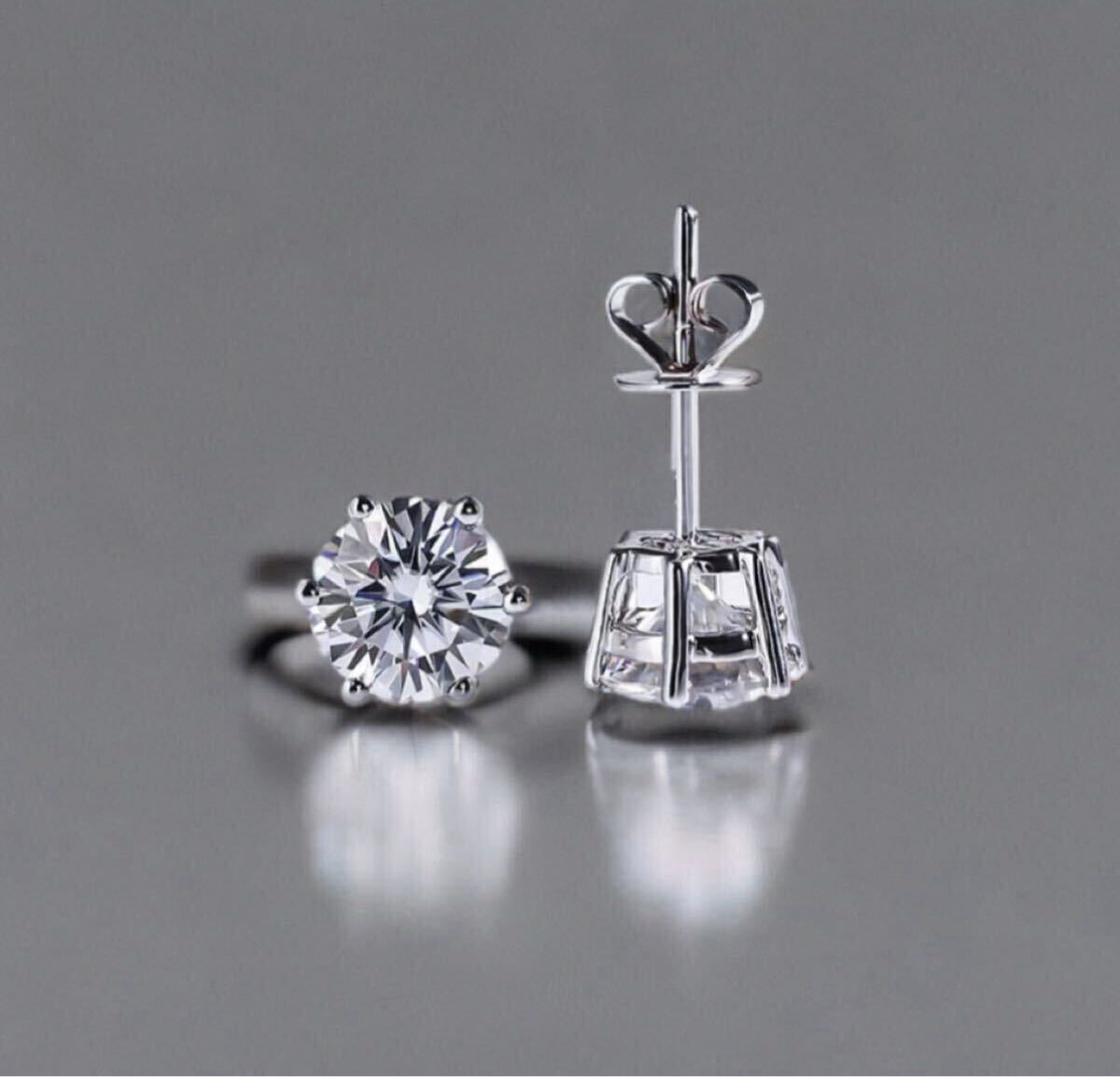 【受注制作・約3週間】 3ct（両耳合計6.0ct）ラボダイヤ ピアス D VVS2 PT950 鑑定書付 PT950