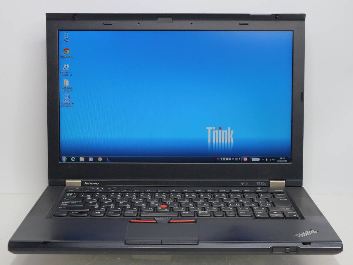 Lenovo ThinkPad T430s 2355-4B8/Core i7-3520M/8GBメモリ/HDD500GB/DVDドライブ不調/14.0TFT/Windows7 Professional 64bit #0323