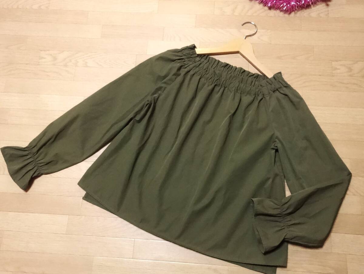 【Te chichi TERRASSE】カーキ長袖ブラウスF★新品♪
