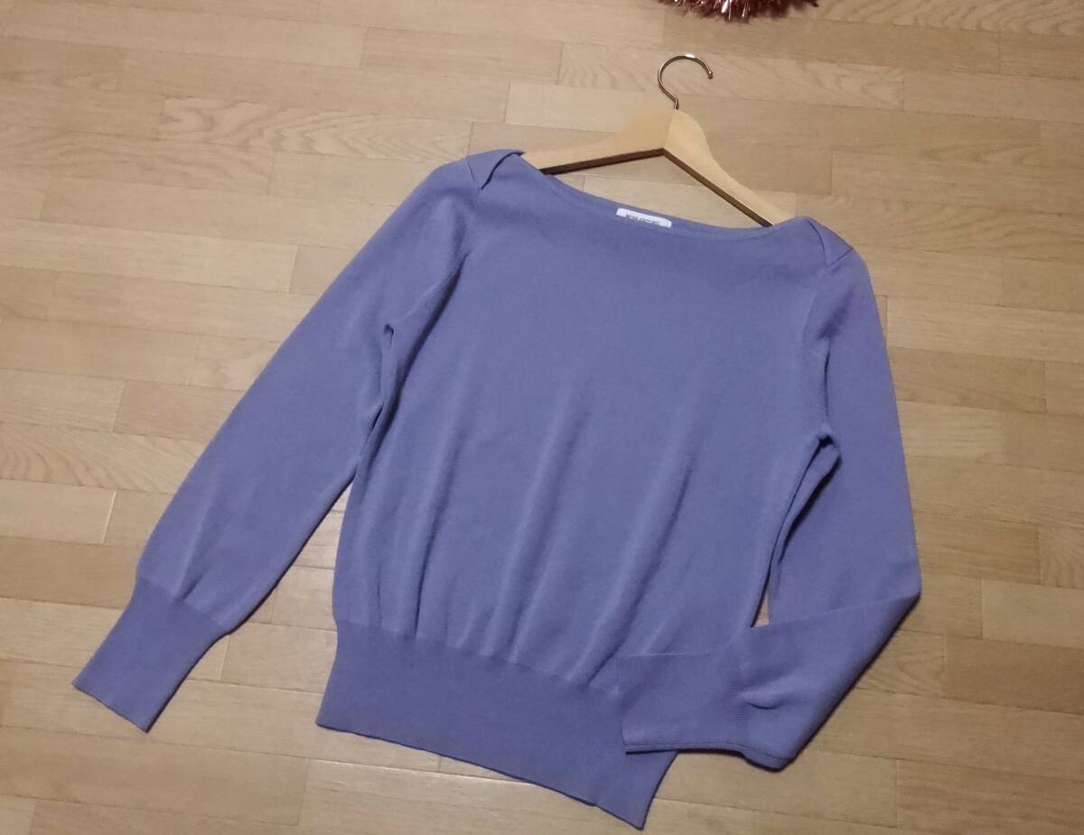 【NATURAL BEAUTY BASIC】ブルー長袖ニットカットソーFR★新品同様♪