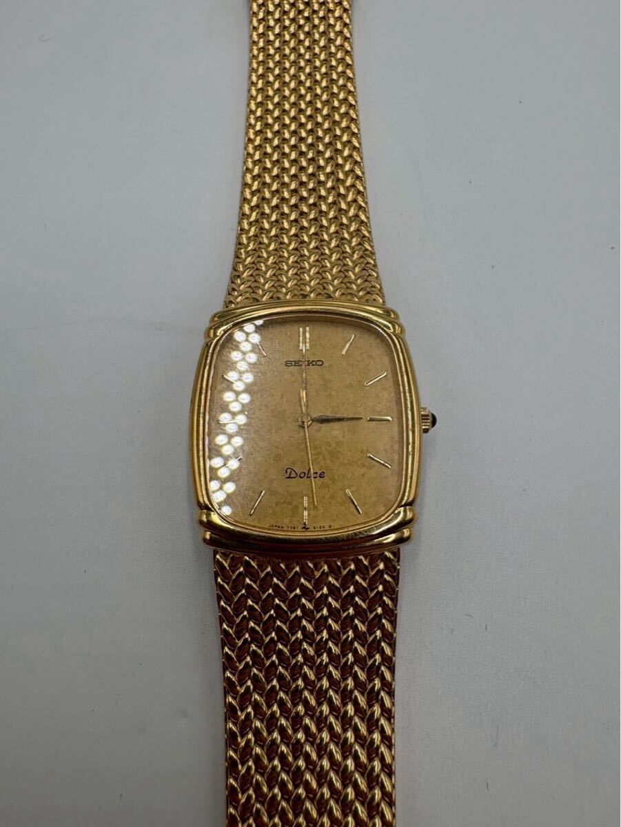 % SEIKO セイコー ドルチェ 腕時計 ゴールド文字盤 クォーツ