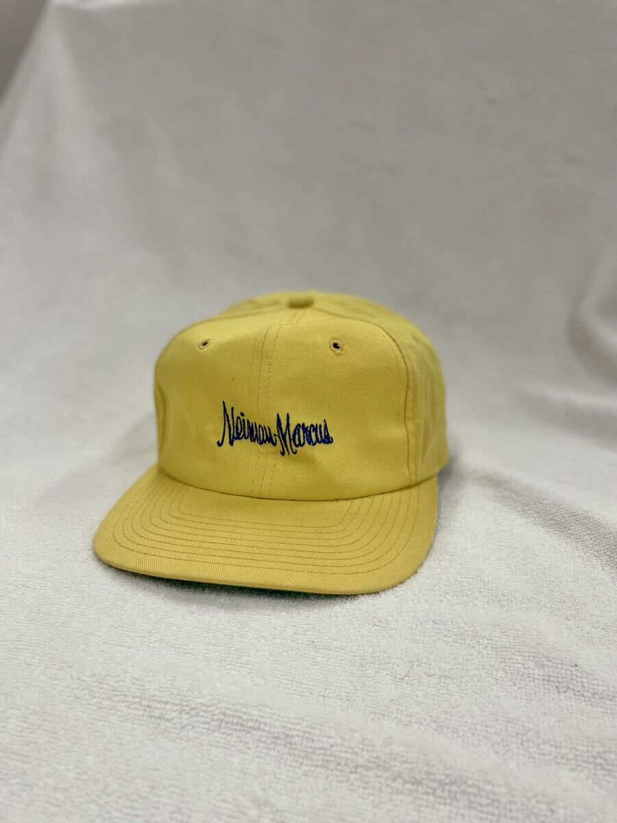 美品90sビンテージneiman marcusニーマン マーカスvintageキャップ 帽子Koreaイエロー 黄SビンテージM 菅田将暉MOMAモマNEW ERAニューエラ