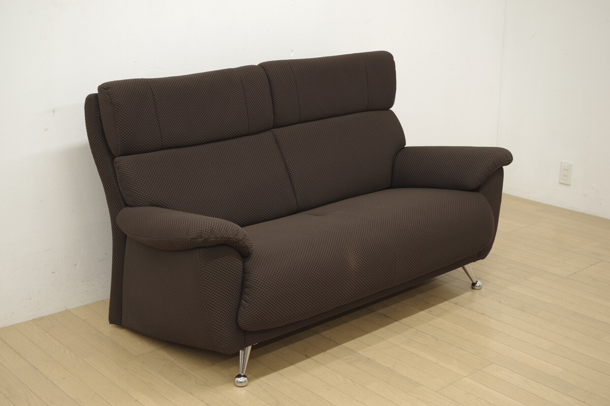 karimoku カリモク家具 2人掛けソファ 2P ファブリック ブラウン 茶色 リビング 待合 ロビー シンプル モダン