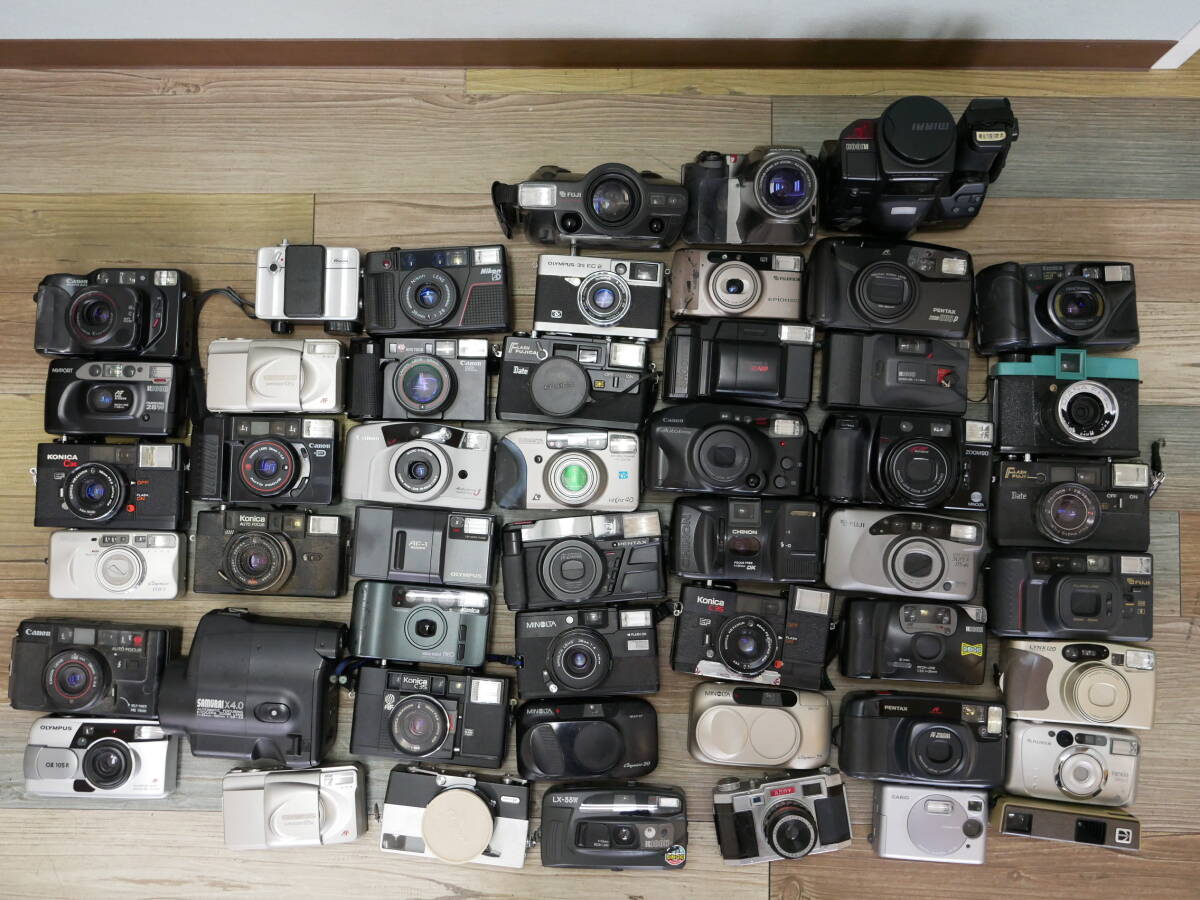 ⑤ コンパクトフィルムカメラまとめ canon autoboy j 35ml konica c35ef olympus superzoom 105g af-1 samurai x4.0 fujifilm ricoh 