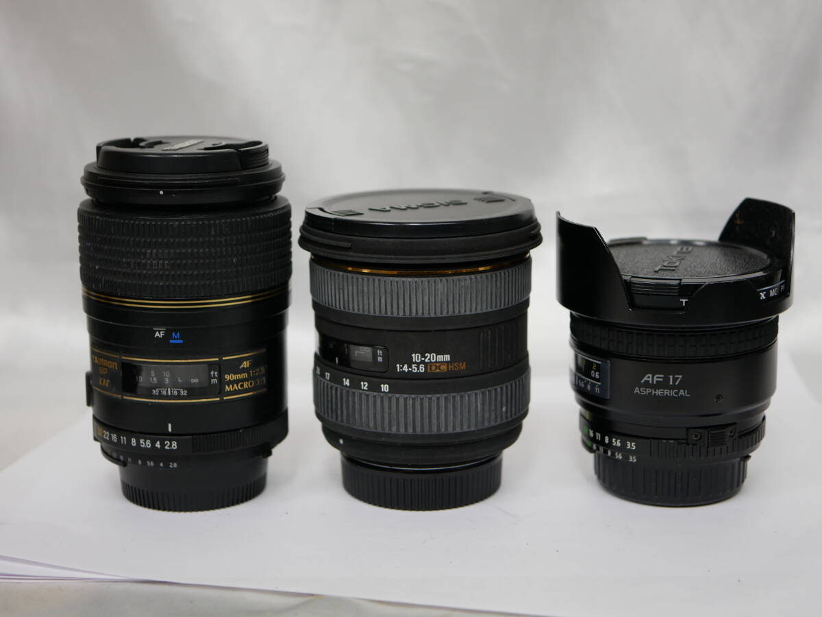 #2021 nikon AFレンズ3本 Tamron af di 90mm F2.8 sp sigma 10-20mm F4-5.6 DC HSM tokina 17mm F3.5 