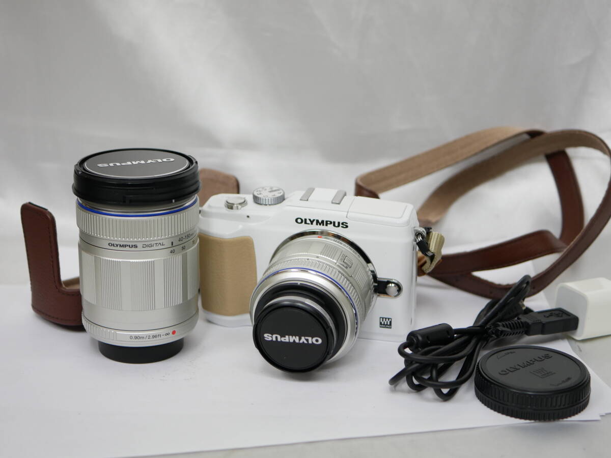 #2247 OLYMPUS E-PL2 14-42mm 40-150mm オリンパスペン デジカメ ダブルズームレンズセット 