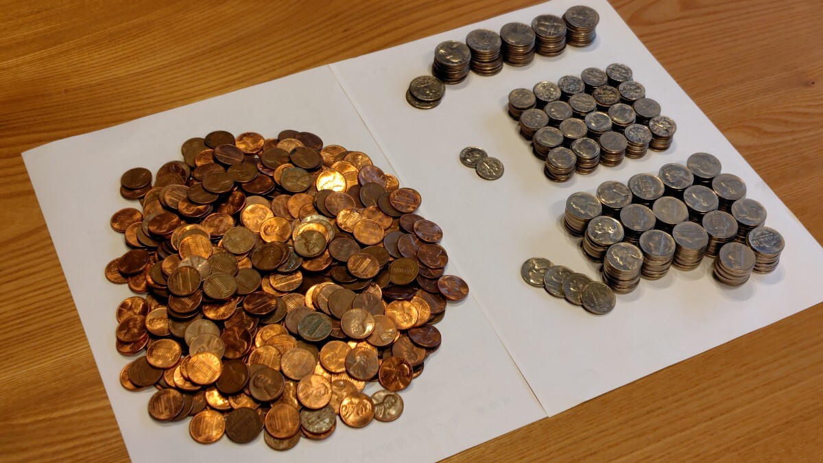 アメリカ　コイン　流通貨幣 硬貨 アメリカ 1セント 5セント 1セント 25セント まとめて 約3000g