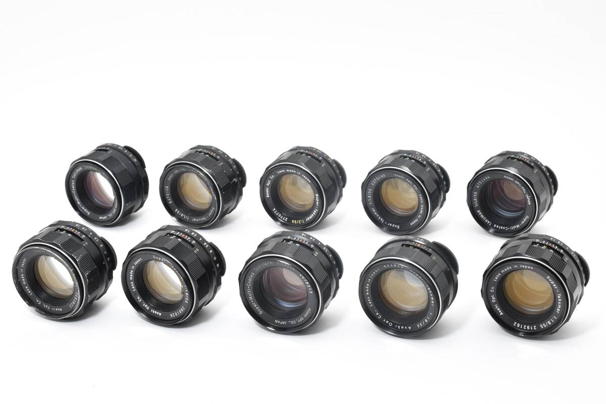 【良品】ペンタックス レンズ１０個まとめ PENTAX Super-Takumar 55mm F1.8/ 55mm F2 /SMC-Takumar 55mm F1.8【動作確認済】#2801157