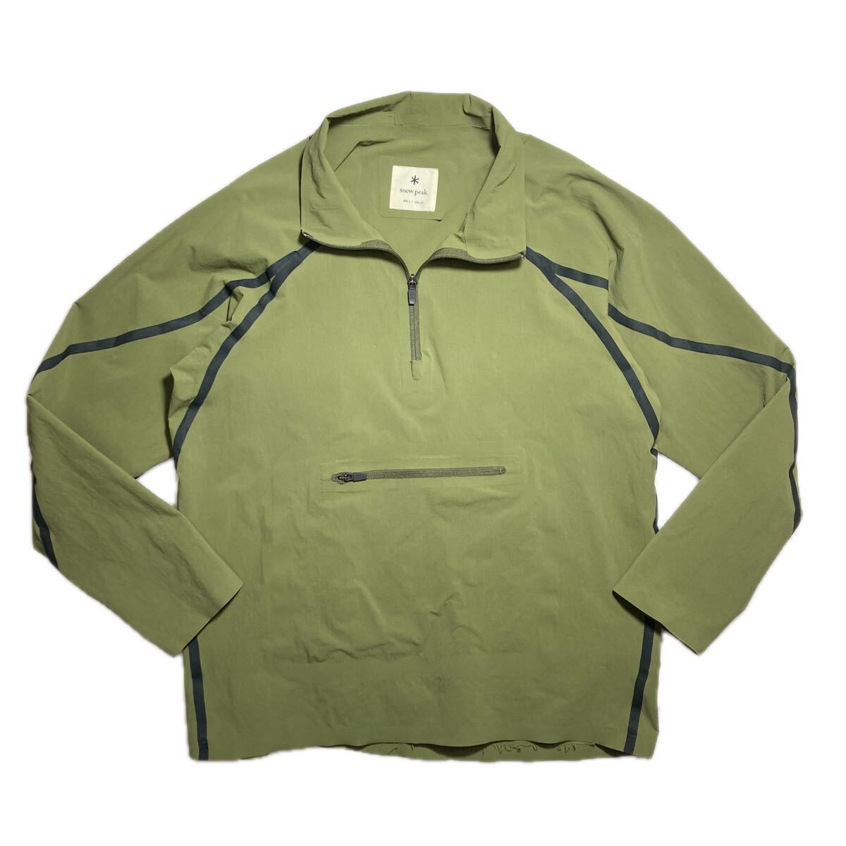 72-27 スノーピーク プルオーバー シームレストップス size L カーキグリーン　snow peak