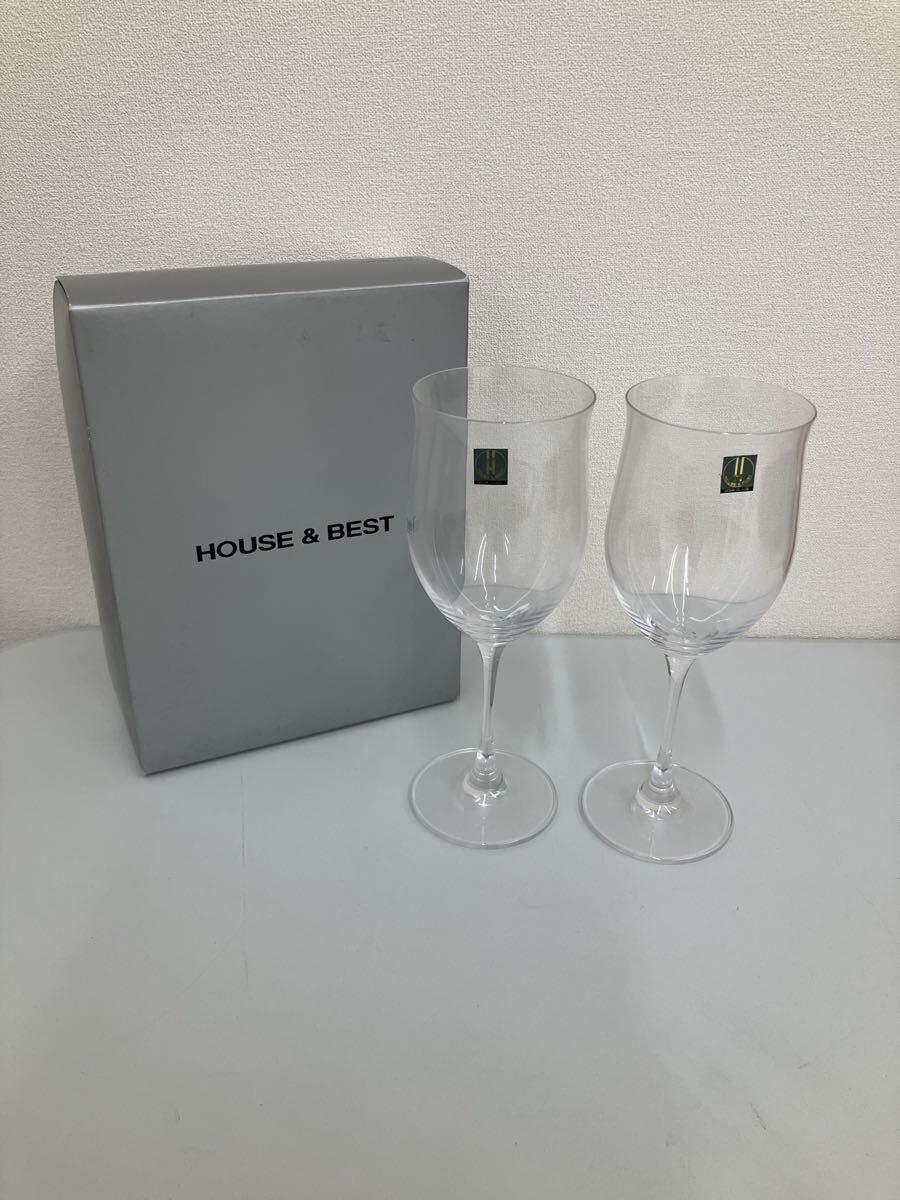 【新771617】HOUSE&BEST HOYA クリスタル ワイングラス ペア ペアグラス