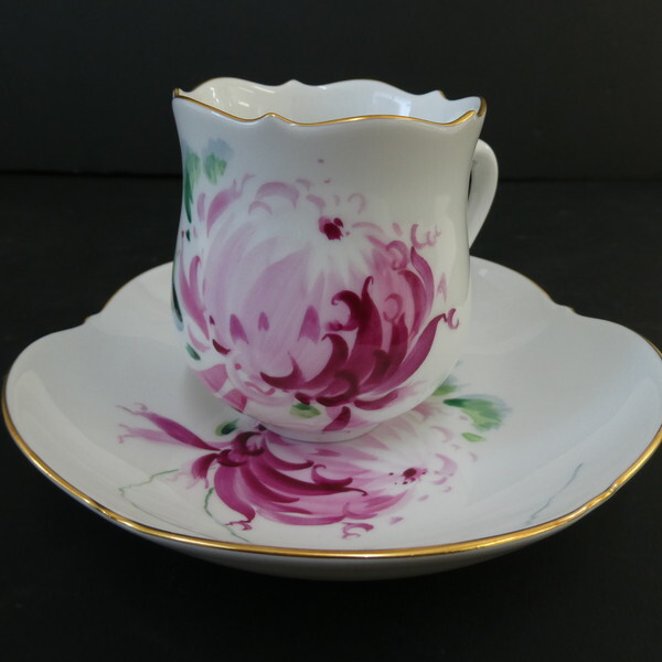 ●岩/佐⑥153 マイセン カップ＆ソーサ― Meissen ハインツ・ヴェルナー作 真紅の菊 美品コレクション 高級洋食器 ハイツヴェルナー ドイツ