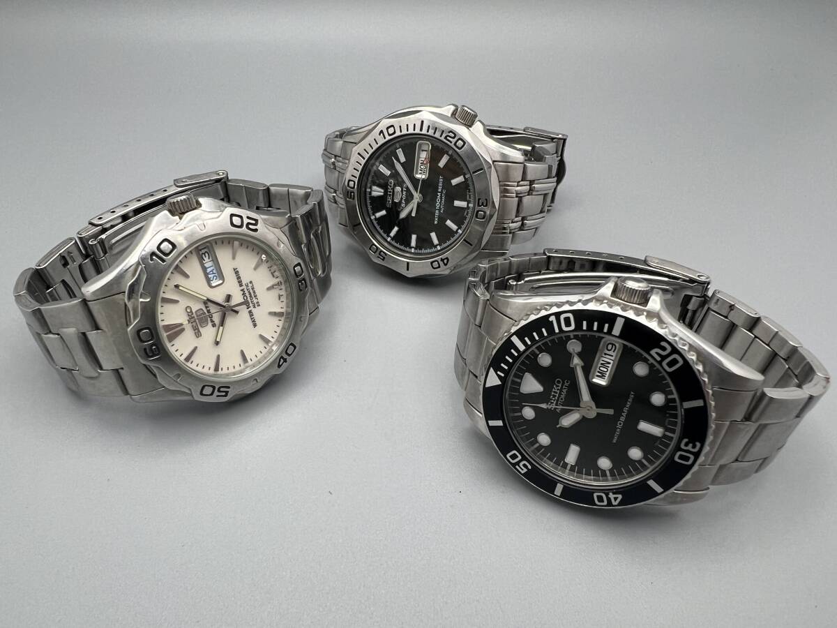 N4☆稼動品 3点 SEIKO セイコー 7S26-0050 / 7S36-00A0 / 7S26-01G0 / まとめ売り ダイバー 裏スケ 自動巻き メンズ 腕時計 現状渡し 1円〜