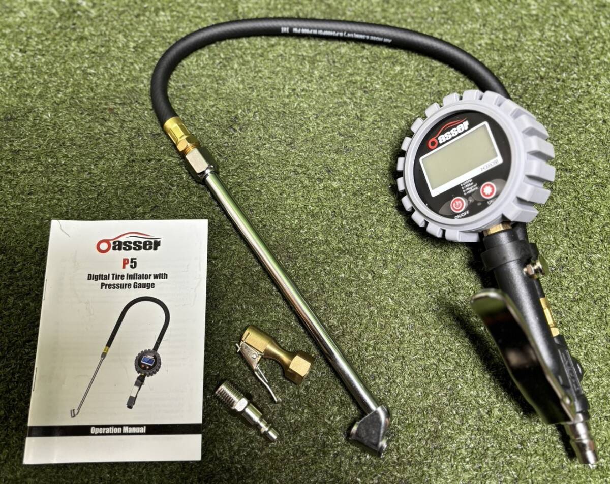 静)動作確認動画有★ Oasser タイヤ/エアゲージ デジタル式 P5 ※測定値 1800KPA 領収可 h321-5-5a