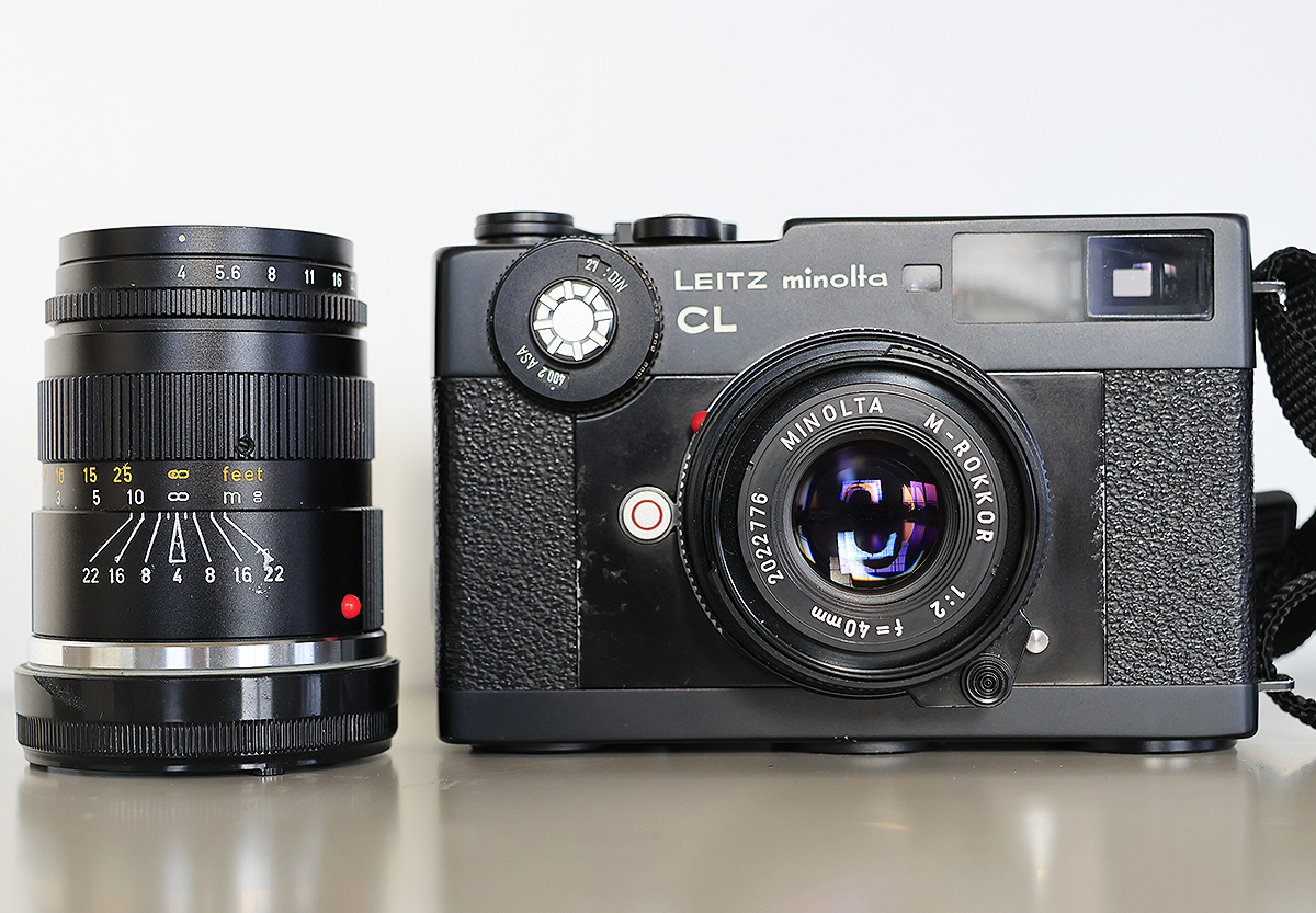 ライツミノルタ LEITZ minolta CL ボディ、M-ROKKOR 40mm f2、M-ROKKOR 90mm f4セット