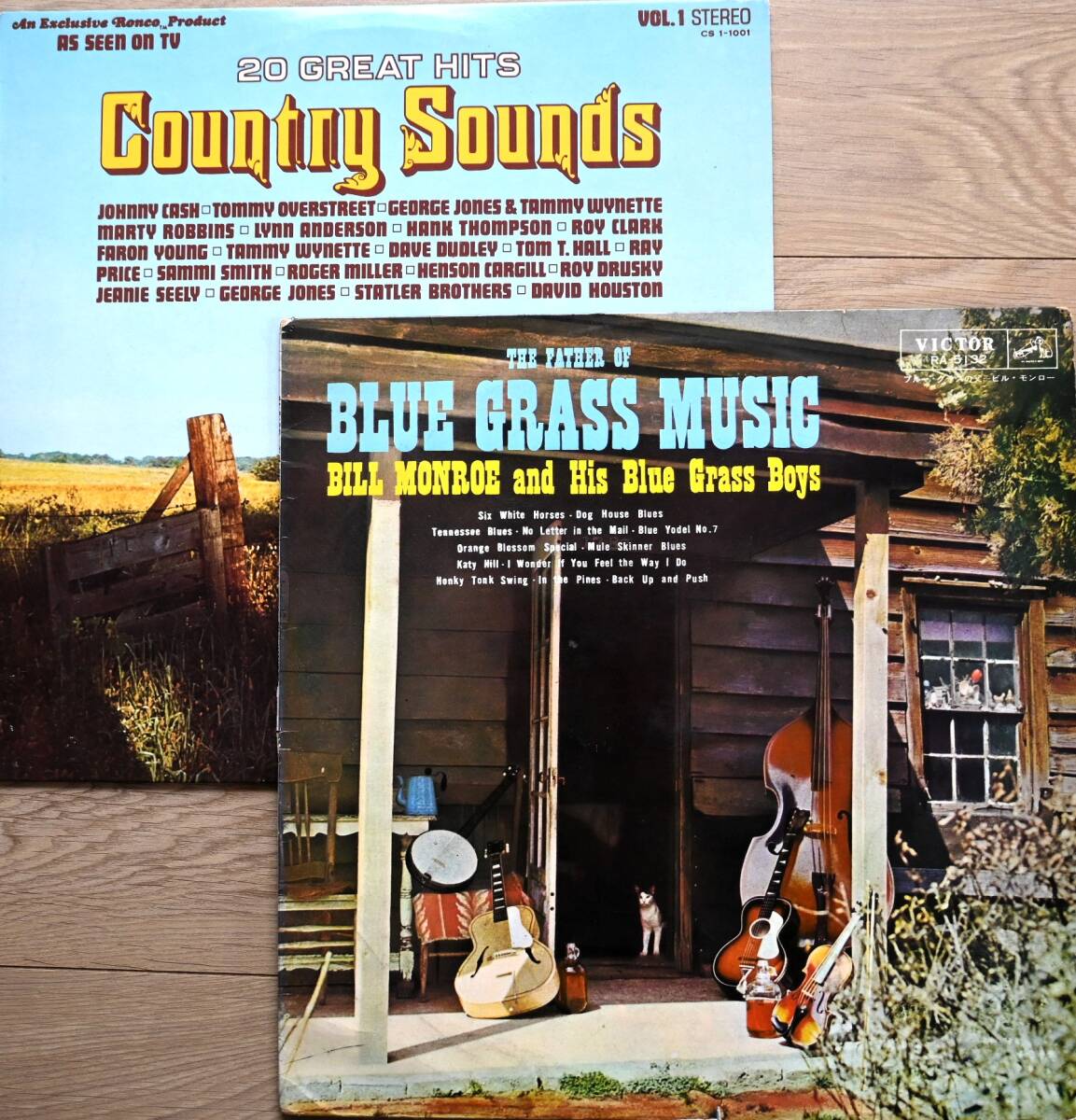 カントリーLP2枚セット Bill Monroe Bluegrass Johnny Cash他