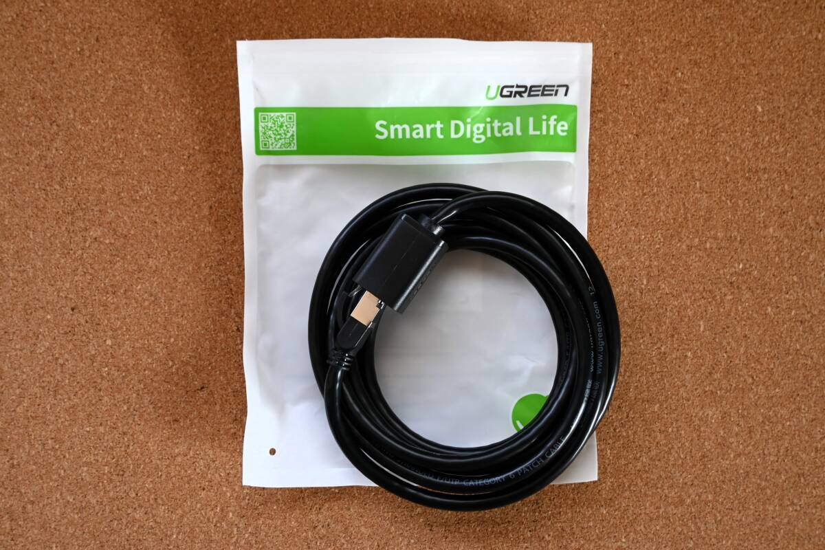 UGREEN LAN延長ケーブル CAT6 2m RJ45 中継タイプ 高速 有線LAN 新品