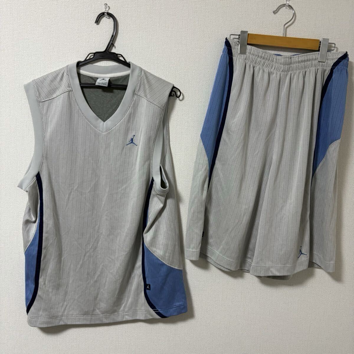 【希少】 90's JORDAN 上下セット ジョーダン　グレー ノースリーブ タンクトップ　NIKE ナイキジャパン　ストリート　バスケットボール